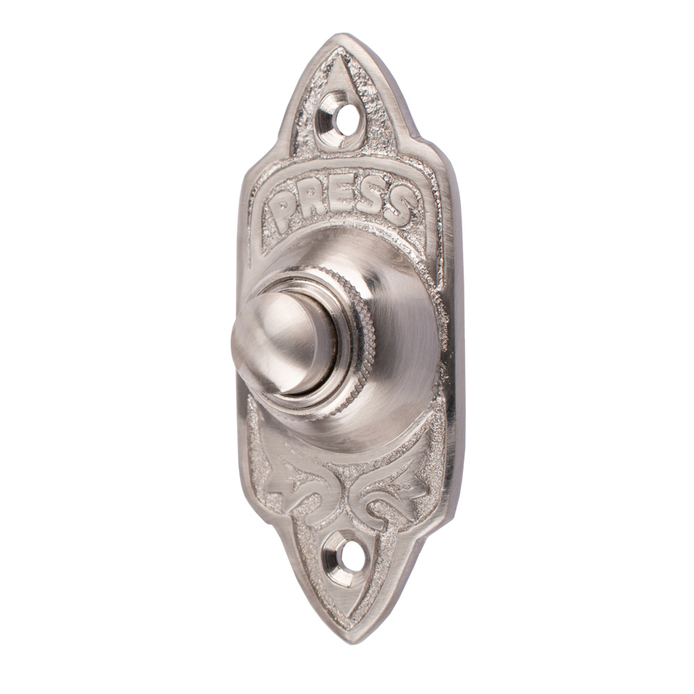 Dart Oblong Bell Push (76mm) - Satin Nickel